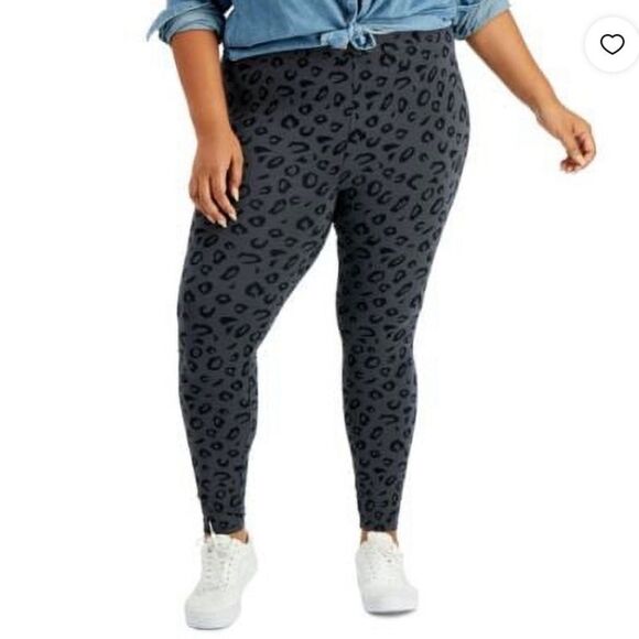 Style & Co leggings 2x NWT ankle size animal grey print - Picture 1 of 6